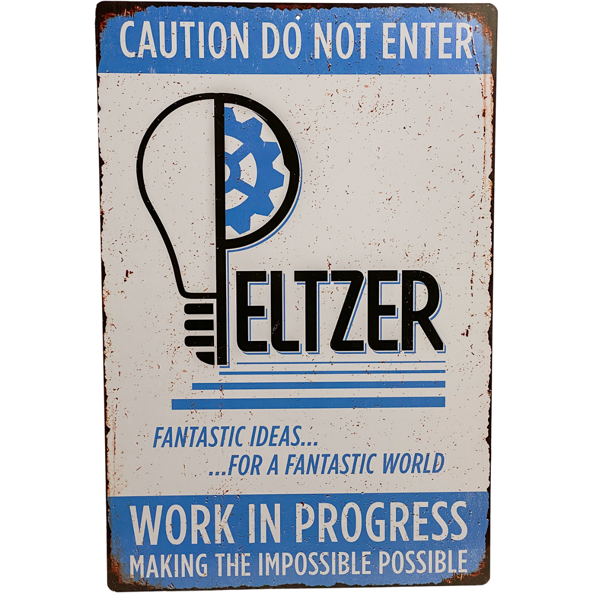 Gremlins Peltzer Workshop Metal Sign