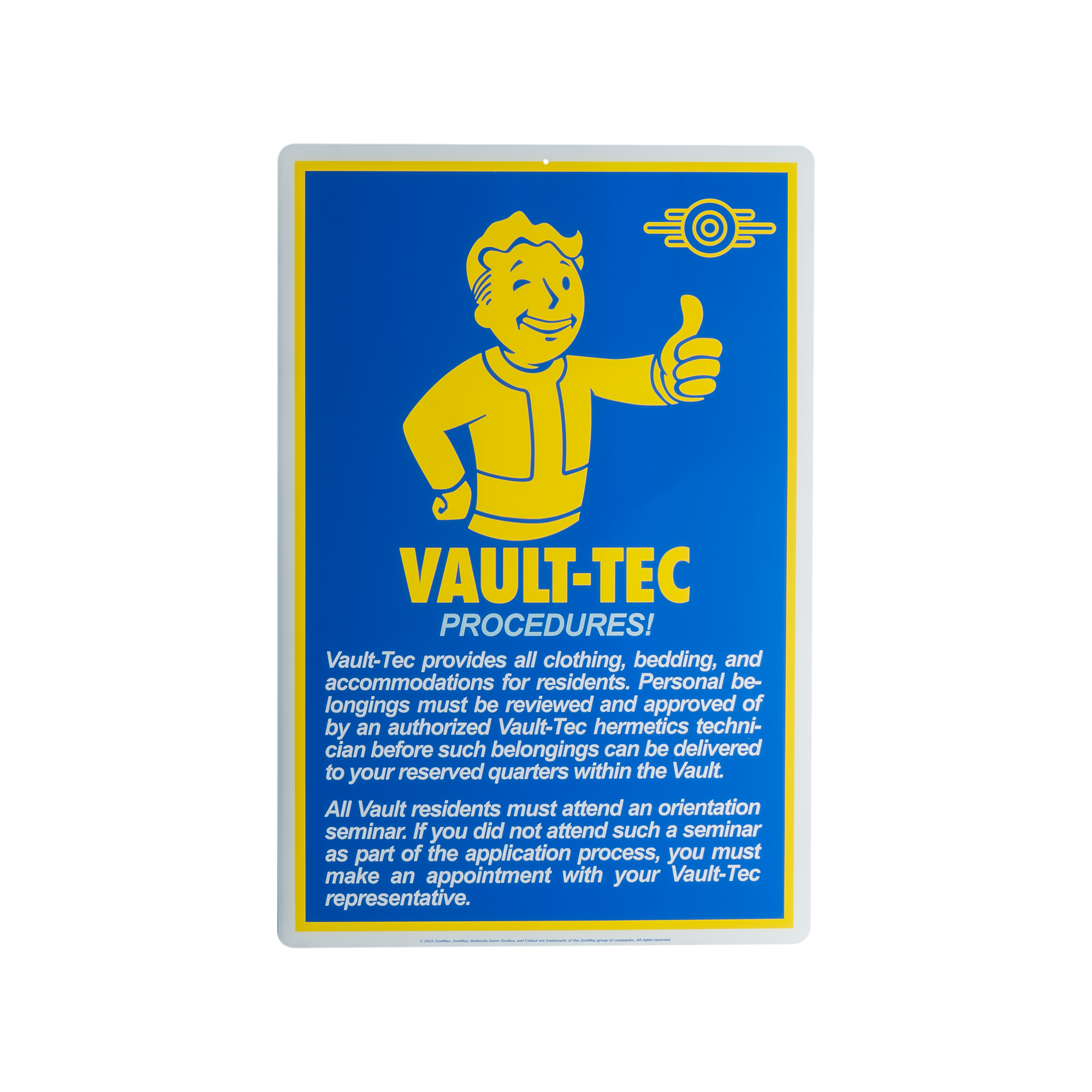 Fallout - Procedures Metal Sign