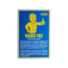 Fallout - Procedures Metal Sign