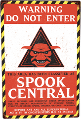 Ghostbusters - Spook Central Metal Sign