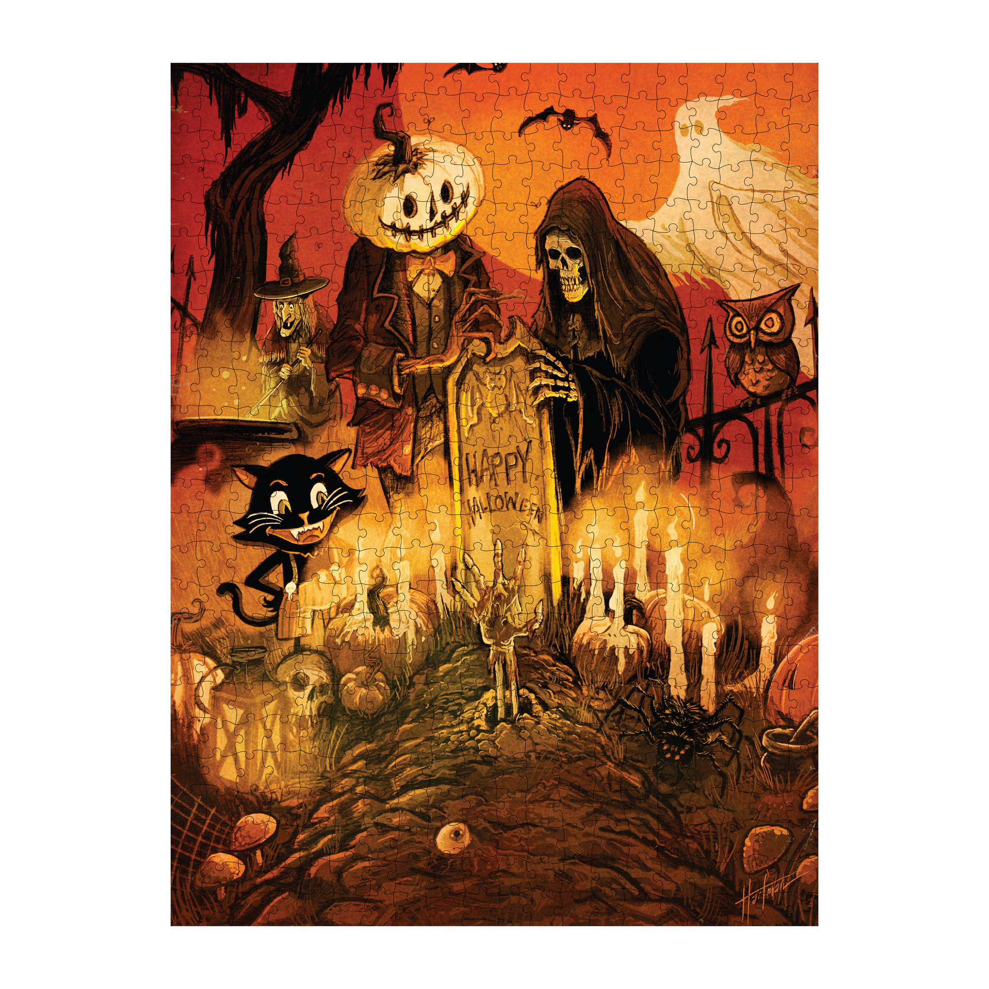 Halloween at the Cemetery 500 Piece Jigsaw Puzzle