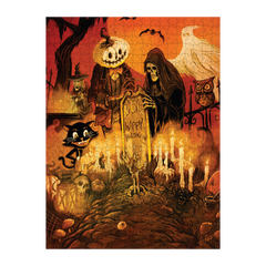 Halloween at the Cemetery 500 Piece Jigsaw Puzzle